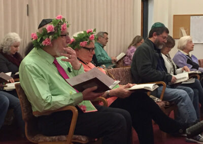Congregants at celebration Congregation Shaara Tfille Saratoga Springs NY