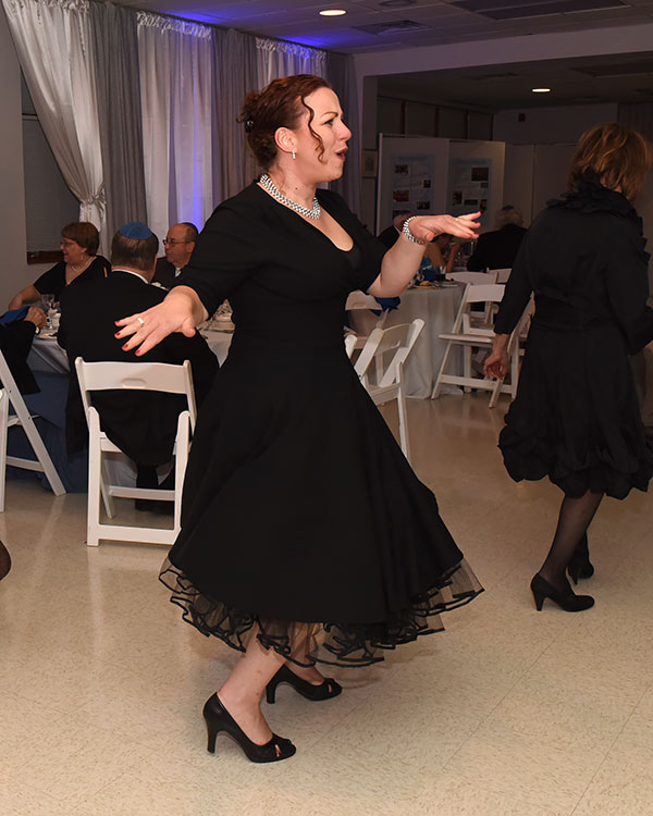 Dancing in the Social Hall at Congregation Shaara Tfille