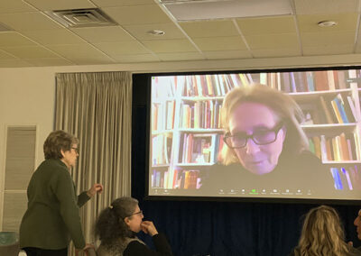 Presentation screen at Saratoga Jewish Community Center
